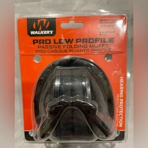 Pro Low Profile Black Folding Ear Muffs
